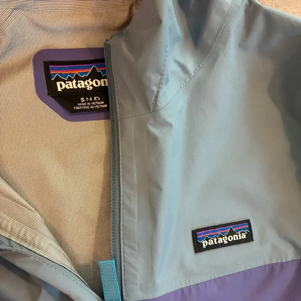 Patagonia Torrentshell purple rain jacket lightweight outerwear girls 7